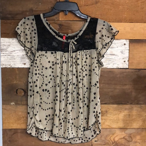 See-through‎ heart blouse